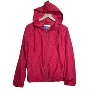 Columbia Jacket Hooded Zip Up Utility Water Resistant Women's Red Size Medium